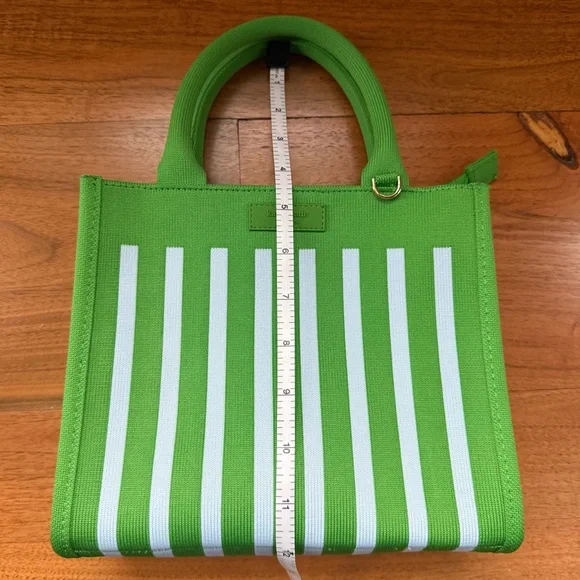 NWOT Kate Spade New York x Target Green and White Stripe Knit Crossbody Bag OS - Picture 6 of 16